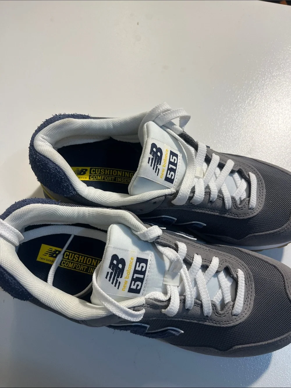 New Balance Gray and White 515 Running Sneakers